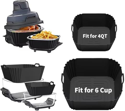 FN101 Doublures en silicone pour friteuse à air Ninja Crispi FN101GY/FN101SG/FN101ST, kit d'accessoires pour friteuse à air en verre Ninja Crispi FN101GY/FN101SG/FN101ST, kit d'accessoires pour