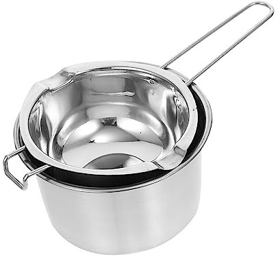 NOLITOY Double Boiler Pot Stainless Steel Wax Melting Pot 600ml Large Capacity for Candle Making Chocolate and Cheese Melting Suitable for Stovetop Heating