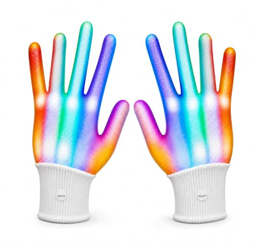 StimuVariety Guantes LED Cool juguetes niños Hombre 8+ años | 5 Colores 6 Modos de Iluminación, Regalo Navidad Para Adolescentes Adulto 2025