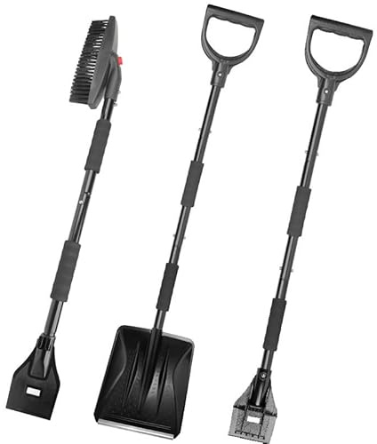 Pala da neve per auto, 6 pezzi, design ergonomico, strumento per la rimozione della neve, pala da neve per vialetti, campeggio, pupazzo di neve