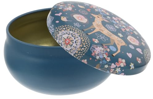COHEALI Runde Aufbewahrungsbox Klein mit Deckel, Blau, aus Weißblech | Kerzen und Proben, Robustes Material, Vielseitig, für Büro und Zuhause, Kreative Geschenkidee