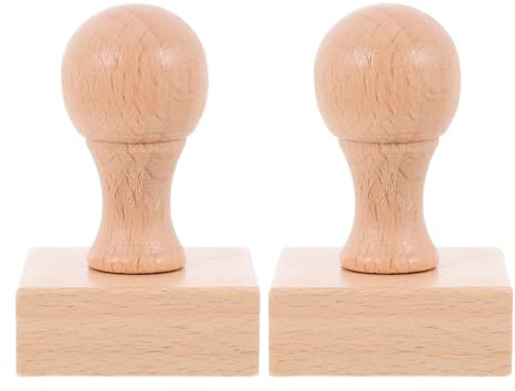 DOITOOL 2 sellos redondos de madera en blanco: soportes para sellos de goma DIY para manualidades, álbumes de recortes, invitaciones a fiestas y decoraciones navideñas.