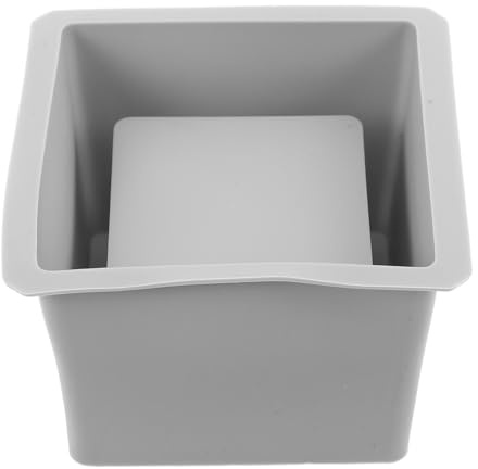 DEARMAMY Molde de Silicona para Maceta de Cemento Rectangular Grande Gris Molde para Plantar Suculentas y Cactus de Hormigón de Doble Capa para Manualidades y Decoración de Interiores