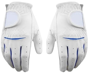 Genérico Guante de Golf Guantes de Golf for niños Suaves y Transpirables(White Blue,15)