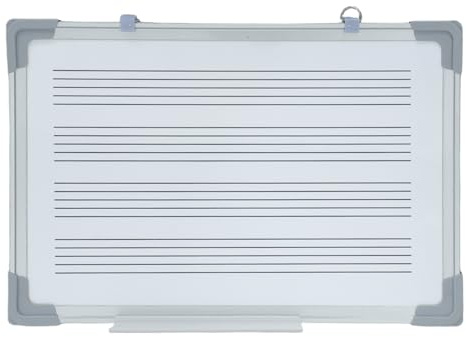 GARIOUANS Tableau Blanc Effaçable à Sec Double Face avec Portée Musicale, Métal Résistant aux Taches, pour Cours de Musique Formels et Apprentissage Interactif