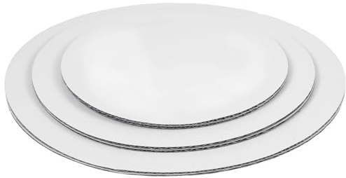 oruola 6 stycken kakbräda, runda, tårtplattor, 15/20/25 cm tårttallrik, kartong, 3 mm tjockt tårtunderlägg för tårtor, är lätt att transportera och dekorera, vit