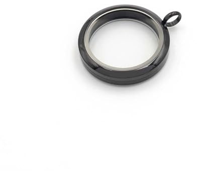 Vintageparts FACHHANDEL FÜR SCHMUCKZUBEHÖR Glasmedaillon aus Edelstahl mit Schraubverschluss zum Befüllen in Schwarz 30 mm 1 Stück zum Schmuck selber machen
