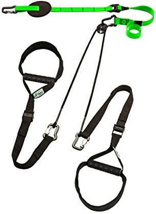 eaglefit - Premium Sling-Trainer „Exclusive“ für Zuhause & Unterwegs mit Umlenkrolle, Türanker, Wand-, oder Deckenhalterung & Zubehör - Vielseitige Befestigung an Wand, Decke, Tür, Balken, Baum (grün)