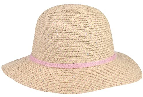Sterntaler Strohhut Pailletten - Modischer Hut mit glitzernden Pailetten - Mädchen Sonnenhut - Baby und Kinder Kopfbedeckung - Strandkappe- Sand, Größe 55