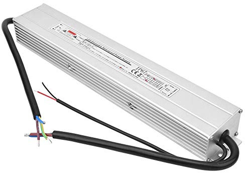 Fuente de alimentación LED, 24V 12.5A 300W IP67 Transformador a prueba de agua LED SCR/0-10V Fuente de alimentación regulable AC170~260V (50/60Hz) Entrada DC24V 12.5A 300W Salida