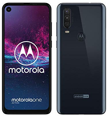 Motorola one Action Grey, 6.3 Cinema Vision (21:9) display, triple camera system, UK Sim-Free Smartphone with 4 GB RAM and 128 GB Storage, Single Sim, Denim Blue (Renewed)