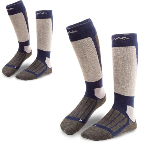 gipfelsport Skisocken für Herren, Damen & Kinder - Warme Merino Ski Socken, Thermo Winterstrümpfe mit Polsterung I Kniestrümpfe, Skistrümpfe für Winter, Snowboarding