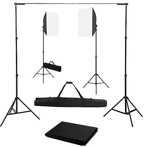vidaXL Kit da studio fotografico con scatole luminose e sfondo