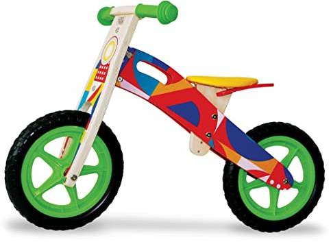 Teorema Giocattoli, Bici Senza Pedali in Legno in Bambini, Balance Bike per Bambini 2 Anni, Bicicletta Propedeutica con Sellino Regolabile e Ruote in EVA, Ideale per Imparare l'Equilibrio