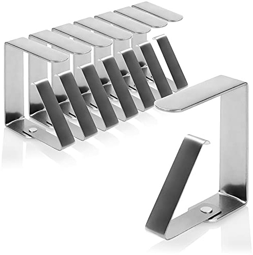 com-four® 8X Premium Clip per tovaglie - Clip da Tavolo in Acciaio Inossidabile - Clip per tovaglie per Interno ed Esterno