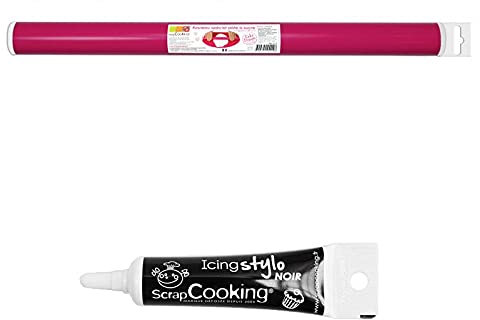 Rouleau de lissage pâte à sucre 38 cm + Stylo de glaçage noir