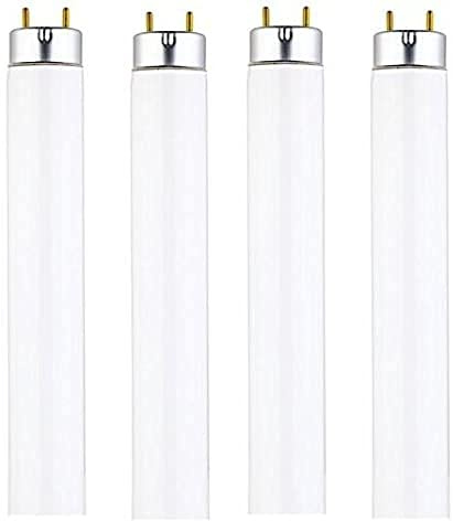 DYSMIO Lighting F15T8-CW 15-Watt 18-inch 3000K - Warm White 825 Lumen Medium Bi-Pin Base T8 Fluorescent Straight Tube Bulb with 3000K - Warm White Light- 4 Pack