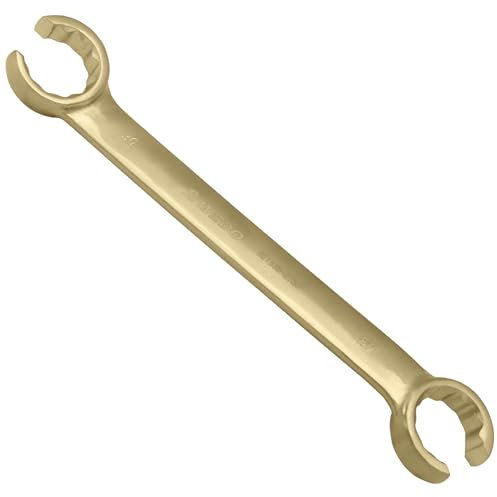 WEDO Doppelringschlüssel für Bremsleitung,Nicht funkelnd Offener Ringschlüssel,aluminium bronze,Größe 12x14mm,Länge 145mm,Doppel-Sechskant Ringschlüssel,Schraubenschlüssel,BAM/FM-Zertifikat