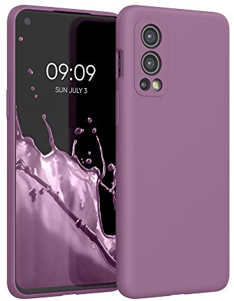 kwmobile Hülle kompatibel mit OnePlus Nord 2 5G Hülle - Silikon Handy Case - Handyhülle weiche Oberfläche - kabelloses Laden - Orchidee Violett