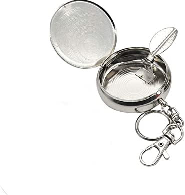 LATRAT Pocket Ashtray for On the Go, Closed Cigarette Pocket Ashtray, Mini Ashtray Keyring for Travel on the Go (Random Pattern)