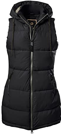 G.I.G.A. DX Damen Steppweste/Funktionsweste in Daunenoptik mit Kapuze GW 30 WMN QLTD VST, schwarz, 44, 38790-000