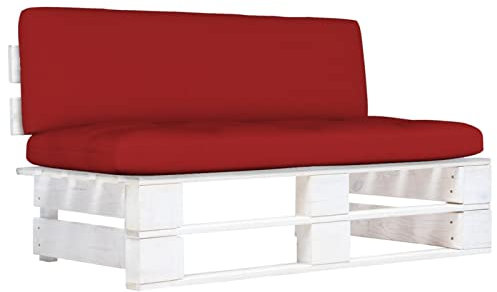 Tidyard Garten Mittelsofa Gartensofa mit Kissen Sofa Lounge Einzelsofa Gartenmöbel Loungesofa Weiß Imprägniertes Kiefernholz