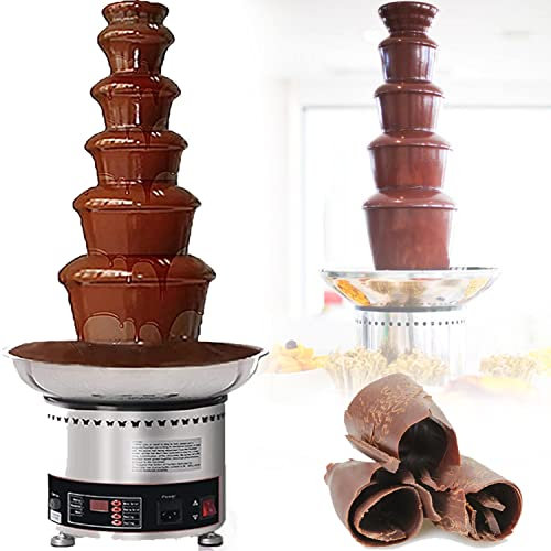 GBHJJ 4/5/6/7 Piani Fontana di Cioccolato Grandi Set di Fonduta per Il Cioccolato, Fontana Elettrica di Cioccolato Macchina di Fonduta di Cioccolato Set per Nozze di Partito E Compleanno,6Tier