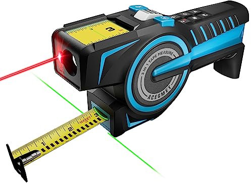 3-in-1 Digital Tape Measure, 100m Laser Tape Measure Auto Lock Tape with Instant Digital Readout, Extended Laser Line & Incremental Measurement, Replaceable Tape, Swappable Battery, APP Sync