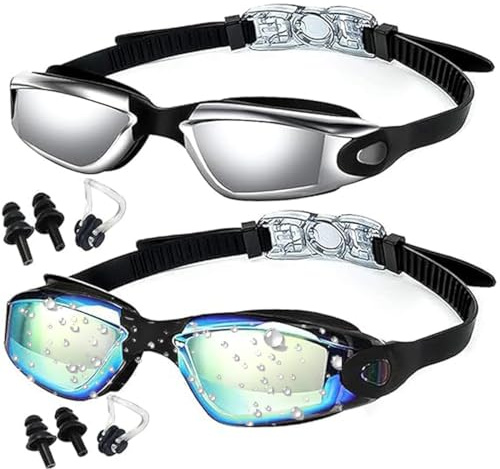 faliring Schwimmbrille für Herren und Damen,Anti-Beschlag UV-Schutz Verstellbar Komfort Profi Taucherbrille Schwimmbrillen für Erwachsene Jugendliche