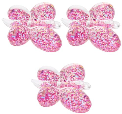 EXCEART 3 Stück Acryl Butterfly Anhänger Schlüsselanhänger Selbstgemacht Bastelzubehör Rosa Glitter Geburtstag Geschenk