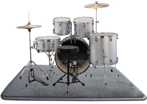 Schallschutz Teppich, Schallschutz Klavier Teppich, Schallschutzmatte für Bass Drum Snare Rug Elektronische Trommel Jazztrommel Klavier Antivibrationsmat Rutschfeste Tepp(Size:160×200cm,Color:Grau)