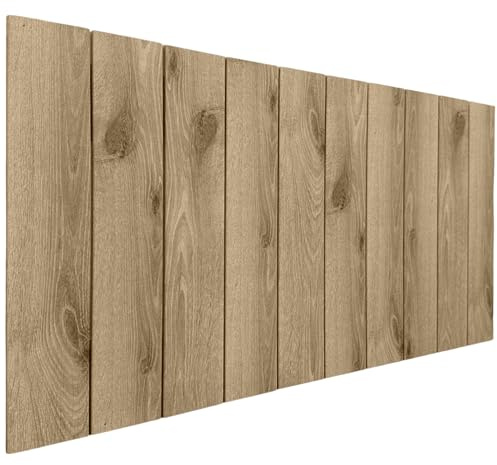 DHOME Cabecero de Madera reciclada DM Estilo Palet Vertical Cama Palets Herrajes incluidos (90cm, Cambrian Madera)