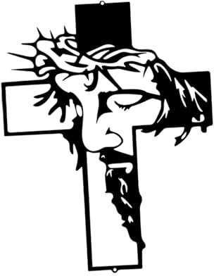 Dualoai Kruzifix Statue, Jesus Dekoration, Sammlerstück, Durchbrochene, Eisernes Kreuz für Zuhause