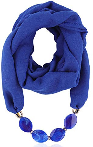 Damen Tücher Halskette Mode Schmuck Anhänger Schals Sonnenschutz Jahrgang Böhmischen Stil Kette Quasten Schal Halskette Halstücher Bekleidung Elegant Schal Ethno Wrap Einfarbig Halstuch 180 x 48CM