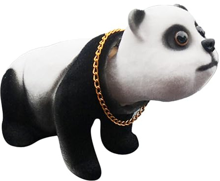 Poupangke Autodekorationen Wackelkopf, Auto Armaturenbrett Wackelkopf - Kopfschüttelnde Panda-Skulptur,Auto-Innenraum-Armaturenbrett-Ornament, Desktop-Dekoration für Zuhause und Auto