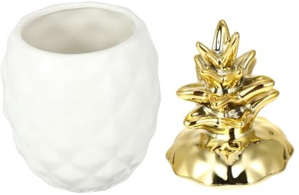 LIFKOME Ananas en Céramique Blanche, Boîte avec Couvercle Ambiance Noël