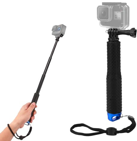 Tweozhui 1pezzo Bastone Selfie Telescopico per GoPro e Action Cam, Monopiede Allungabile fino a 48.5 cm, Adatto per GoPro Hero 13/12/11/10/9/8/7/6/Max, Insta360, DJI Osmo Action, AKASO e Altre Camere