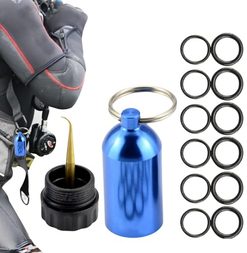 O-Ring-Set Zum Tauchen - O-Ring-Set Zum Tauchen | Superkorrosiver Minii-Tauchzylinder-Schlüsselanhänger Mit O-Ring, 12 Stück Tragbares Körperzubehör Aus Aluminiumlegierung Für Die Meisten Flaschenvent