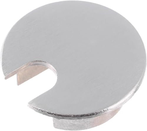 Geteilter Wandflansch, runde Rosettenplatte, Desktop-Drahtlochabdeckung, Computertülle, ordentlicher Aufbewahrungsorganisator, Kabelschnalle, Drahtbox(Silver)