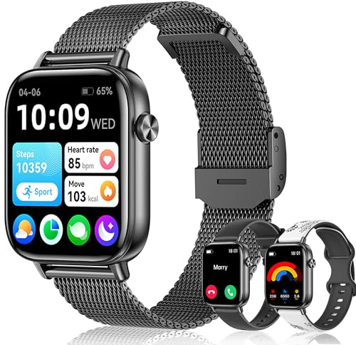 Smartwatch Uomo, 1.83 HD Fitness Orologio Smartwatch con Contapassi/Chiamate Bluetoothr/Cardiofrequenzimetro/Pressione/SpO₂/Sonno, 120+ Modalità Sportive Whatsapp per Android&iOS, Nero/Regalo