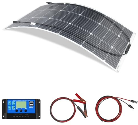 Flexible Panel Solar Kit 100 Vatios Con Controlador carga para Baterías 12V