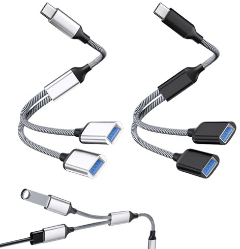 Grosion 2Pcs USB C Splitter,Male to Dual USB Splitter 2 Port,USB Type C Splitter,USB C Splitter 2 Port,Type C Double Adapter for Xbox One,PS5,Laptop