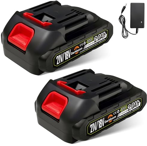2 x 21 V 2.0 Ah batteries for hedge trimmers, battery lawn mower, leaf blower, brush cutter, leaf vacuum cleaner, high pressure cleaner, lawn edge cutter, battery replacement battery for Makita 18 V