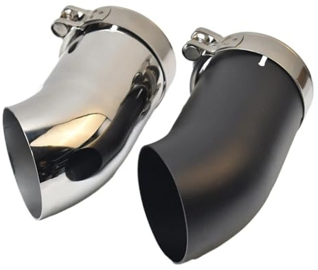 Silenziatore Terminale 1 Pezzo Auto Nero Opaco Scarico 3 Pollici Silenziatore Punta Argento 45 Gradi Piegatura 76 Mm Tubo Finale Terminale Scarico Per Auto