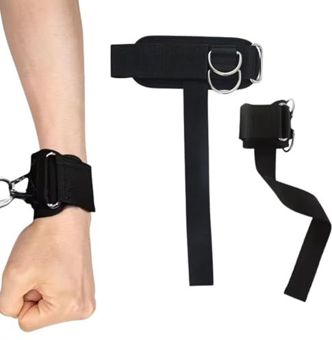 2 Stück Zughilfen Krafttraining, Handgelenkgurte zum Gewichtheben, Lifting Straps mit D-Ringen, Griffhilfen Kraftsport für Langhanteln, Kurzhanteln, Deadlifts, Krafttraining