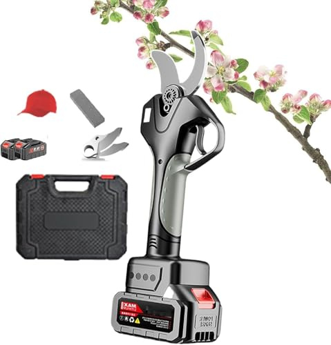 cesoie elettriche, Forbici da potatura 21V | Forbici da giardino professionali | Tagliasiepi elettrico | Regolazione lama: 6 cm, 2 batterie