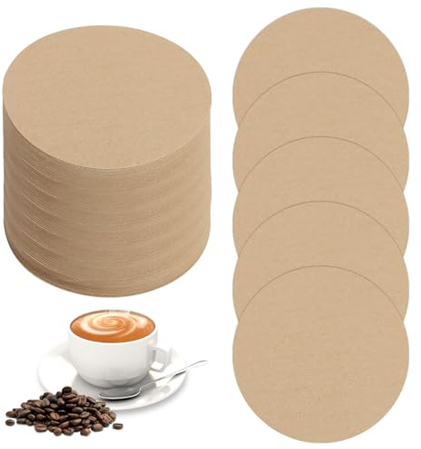 600 PCS Unbleached Coffee Filter Papers 6.4cm Round Natural Filter Replacement Paper Compatible with Aerobie Aeropress Coffee and Espresso Makers, Brown