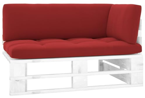 Teenpull Outdoor Ecksofa aus imprägniertem Kiefernholz, weißes Paletten Gartensofa mit Polster, modul Lounge Eckteil für Terrasse Balkon Wintergarten Patio, wetterfest, erweiterbar