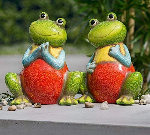Frosch Freddy Keramik 19 cm 2er-Set (G32985) Gartenfigur Gartendeko
