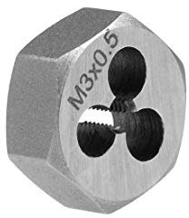 uxcell Sechskant-Schneideisen M3 x 0,5 Pitch Carbon Steel Metrisch Sechskant Taper Pipe Die Genauigkeit Grad: 6 g
